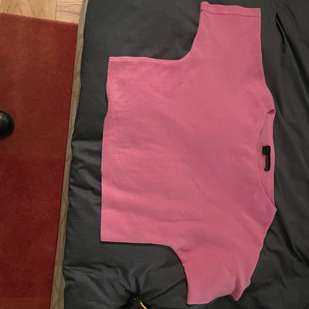 Nwot Pink 360 cashmere sweater short sleeve small